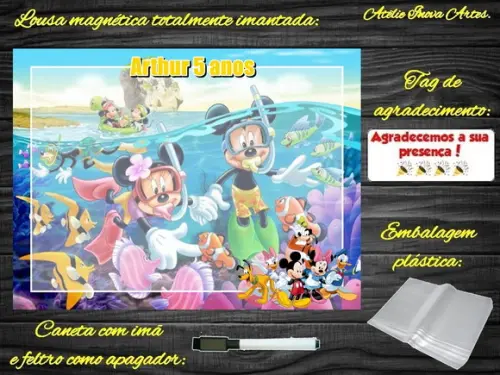 Lousa Magnética Turma do Mickey com Embalagem