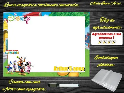 Lousa Magnética Turma do Mickey com Embalagem