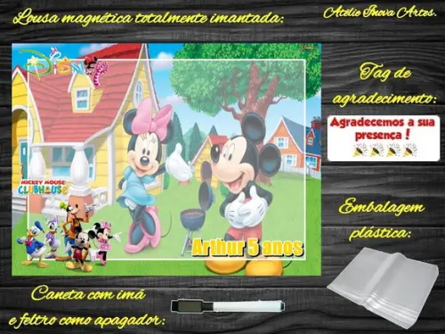 Lousa Magnética Turma do Mickey com Embalagem