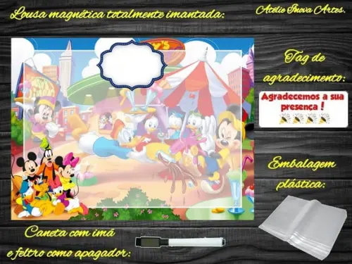 Lousa Magnética Turma do Mickey com Embalagem