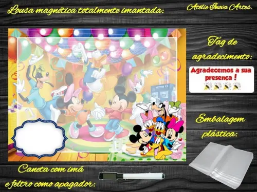 Lousa Magnética Turma do Mickey com Embalagem