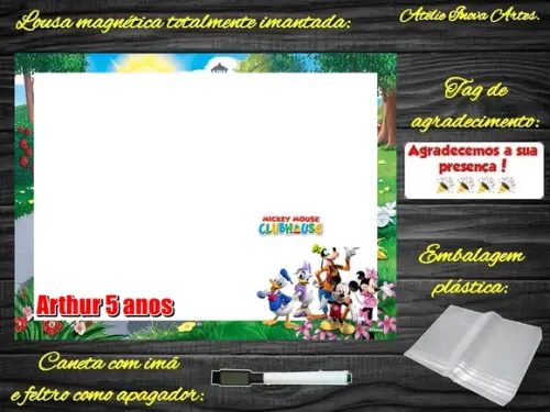 Lousa Magnética Turma do Mickey com Embalagem