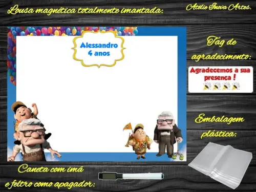 Lousa Magnética Up Altas Aventuras com Embalagem