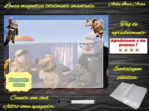 Lousa Magnética Up Altas Aventuras com Embalagem