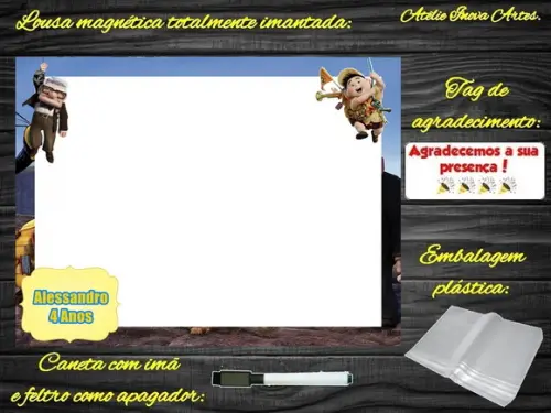 Lousa Magnética Up Altas Aventuras com Embalagem