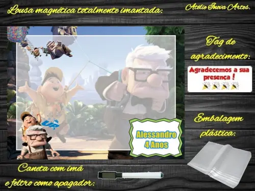 Lousa Magnética Up Altas Aventuras com Embalagem