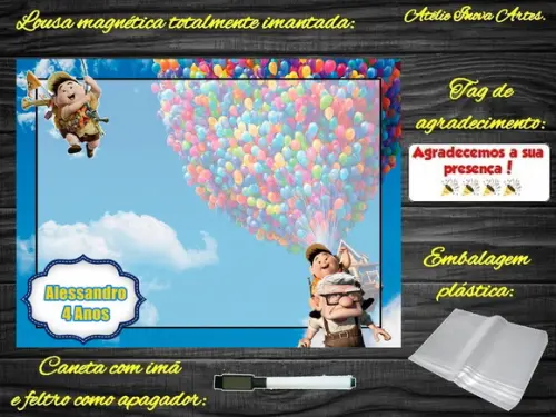 Lousa Magnética Up Altas Aventuras com Embalagem