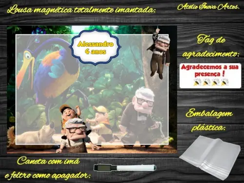 Lousa Magnética Up Altas Aventuras com Embalagem