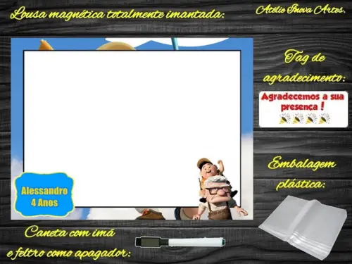 Lousa Magnética Up Altas Aventuras com Embalagem