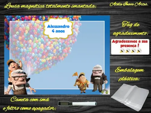Lousa Magnética Up Altas Aventuras com Embalagem