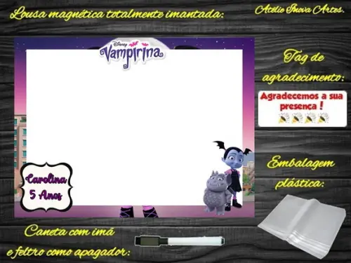 Lousa Magnética Vampirina com Embalagem