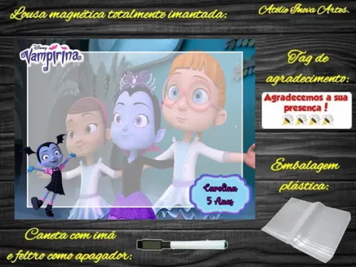 Lousa Magnética Vampirina com Embalagem