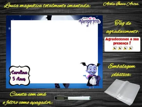 Lousa Magnética Vampirina com Embalagem