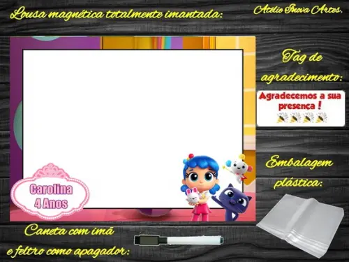 Lousa Magnética Vera e o Reino do Arco Íris com Embalagem