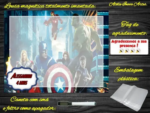 Lousa Magnética Vingadores com Embalagem