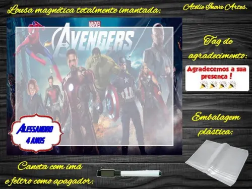Lousa Magnética Vingadores com Embalagem