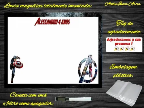 Lousa Magnética Vingadores com Embalagem