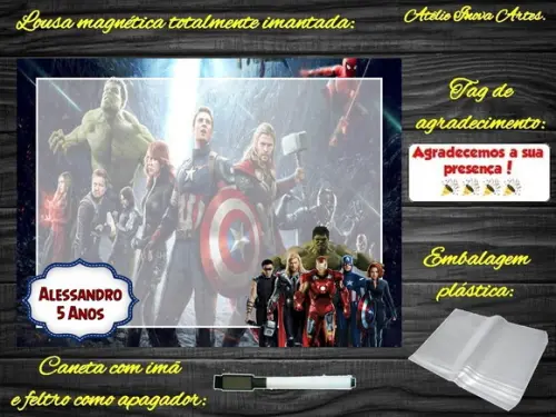 Lousa Magnética Vingadores com Embalagem