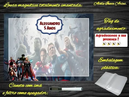 Lousa Magnética Vingadores com Embalagem