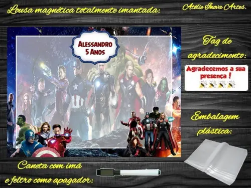 Lousa Magnética Vingadores com Embalagem