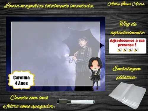 Lousa Magnética Wandinha com Embalagem