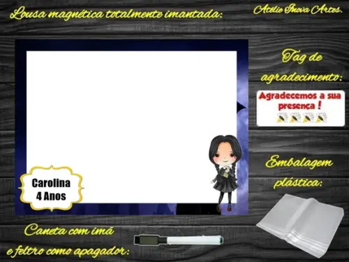 Lousa Magnética Wandinha com Embalagem
