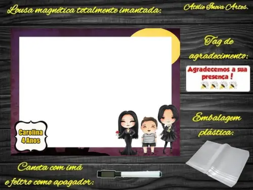 Lousa Magnética Wandinha com Embalagem