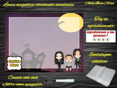 Lousa Magnética Wandinha com Embalagem