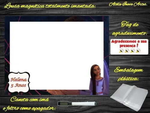 Lousa Magnética Wish com Embalagem