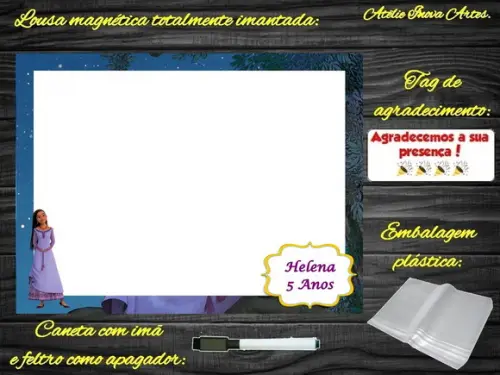 Lousa Magnética Wish com Embalagem
