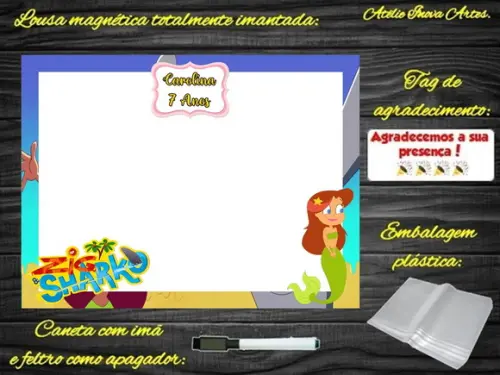 Lousa Magnética Zig e Sharko com Embalagem