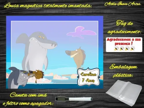 Lousa Magnética Zig e Sharko com Embalagem