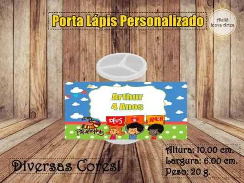 Porta Lápis Personalizado 3 Palavrinhas