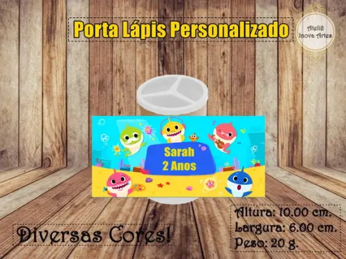 Porta Lápis Personalizado Baby Shark