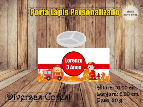Porta Lápis Personalizado Bombeiro