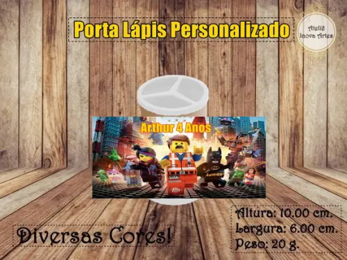 Porta Lápis Personalizado Lego