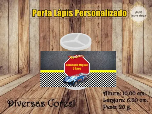 Porta Lápis Personalizado Hot Wheels