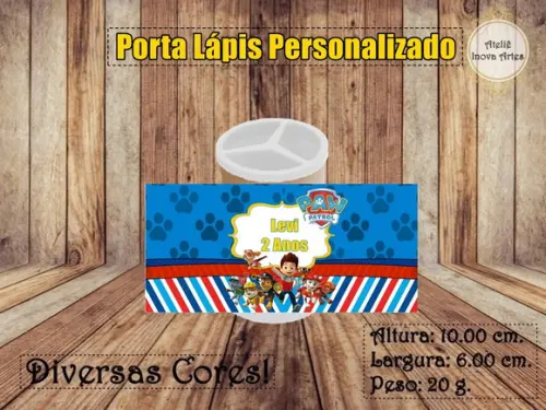 Porta Lápis Personalizado Patrulha Canina