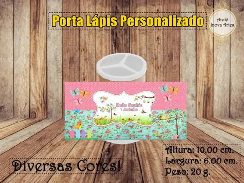 Porta Lápis Personalizado Jardim Encantado