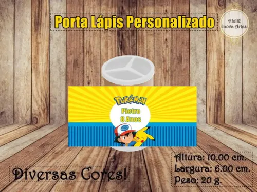 Porta Lápis Personalizado Pokémon