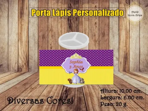 Porta Lápis Personalizado Princesa Sofia