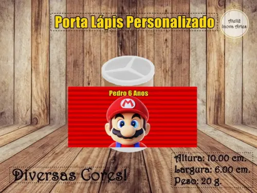 Porta Lápis Personalizado Super Mário