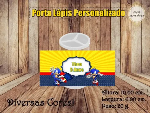 Porta Lápis Personalizado Sonic