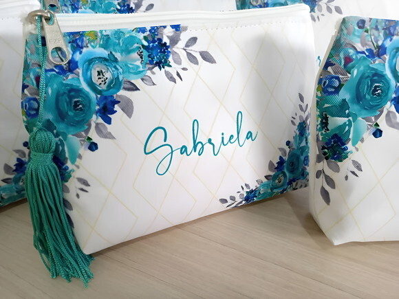 Bolsinha Necessaire Personalizada Floral