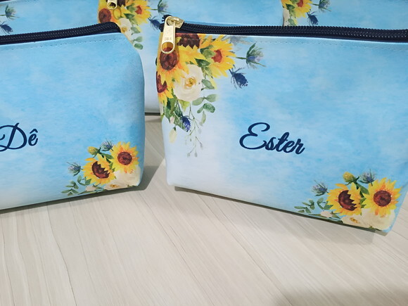Bolsinha Necessaire Personalizada Girassol