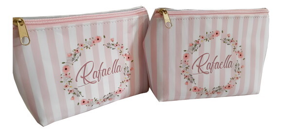 Bolsinha Necessaire Personalizada Rosa