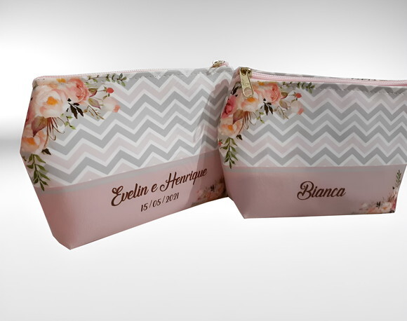 Bolsinha Necessaire Personalizada Rosa Queimado, Rosê, Nude