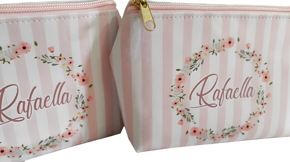 Bolsinha Necessaire Personalizada Rosa