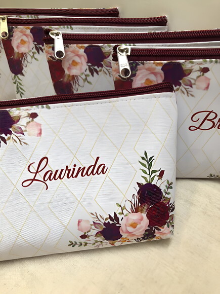 Bolsinha Necessaire Personalizada, Vinho, Marsala