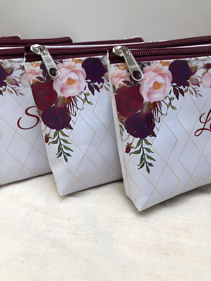 Bolsinha Necessaire Personalizada, Vinho, Marsala